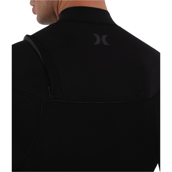 2026 Hurley Mens Air Bubblee Degrade 3/2mm Chest Zip Wetsuit MFSTL13312 - Black Bubble